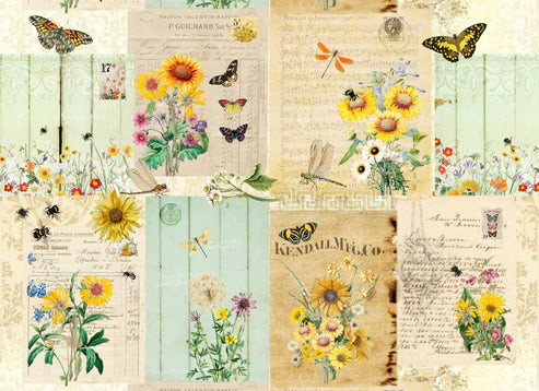 Botanical Masterboard - Roycycled Decoupage Paper FREE SHIPPING