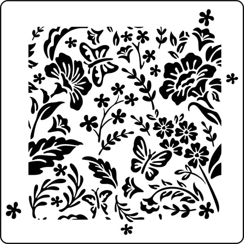 BUTTERFLIES AND FLOWERS TILE | JRV Stencils