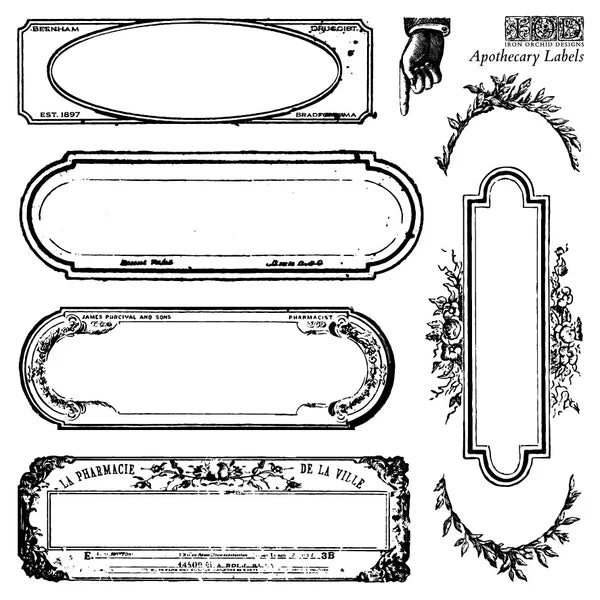 Stamp | APOTHECARY LABELS | IOD Iron Orchid Designs