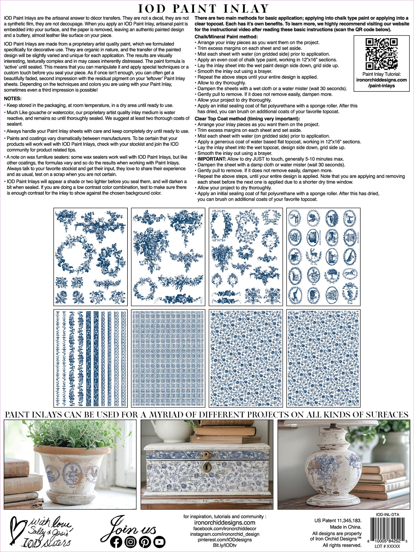 Paint Inlay| DELFT TRADITIONS AZURE | IOD Iron Orchid Designs