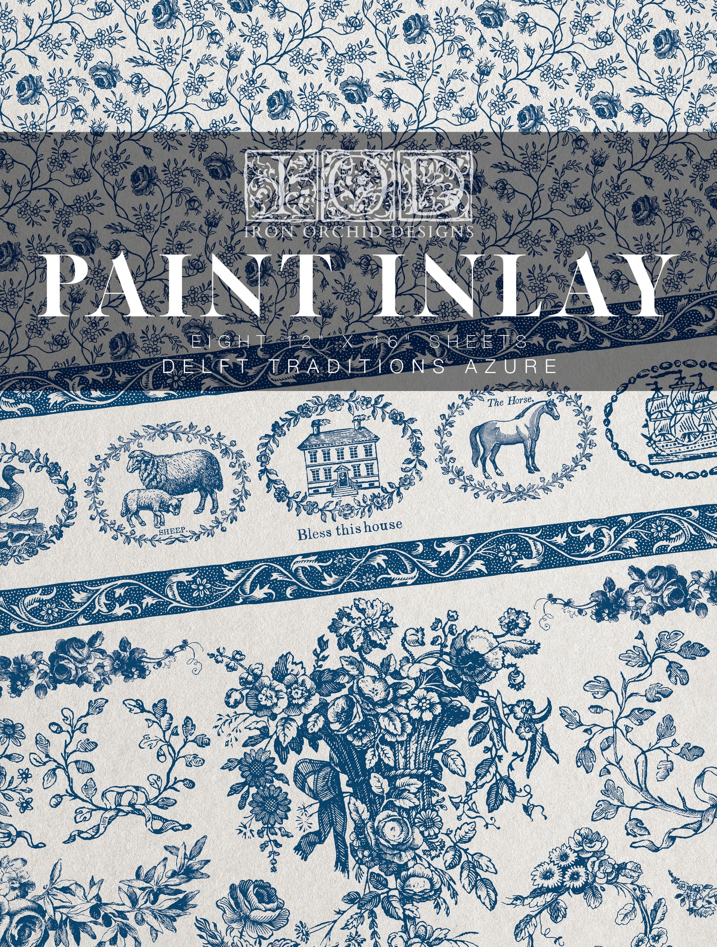 Paint Inlay| DELFT TRADITIONS AZURE | IOD Iron Orchid Designs