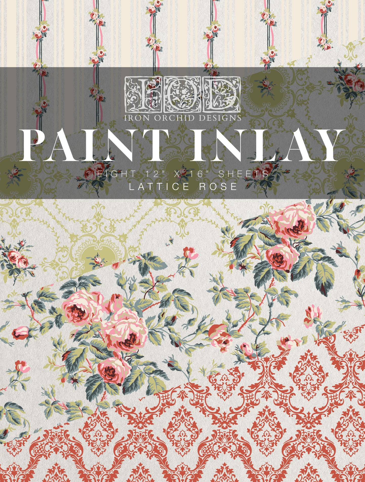Paint Inlay | LATTICE ROSE | IOD Iron Orchid Designs