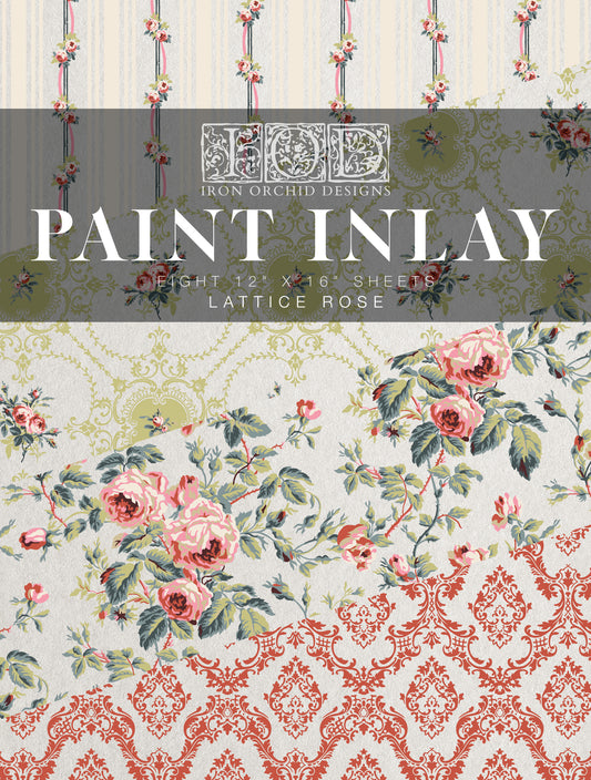 Paint Inlay | LATTICE ROSE | IOD Iron Orchid Designs