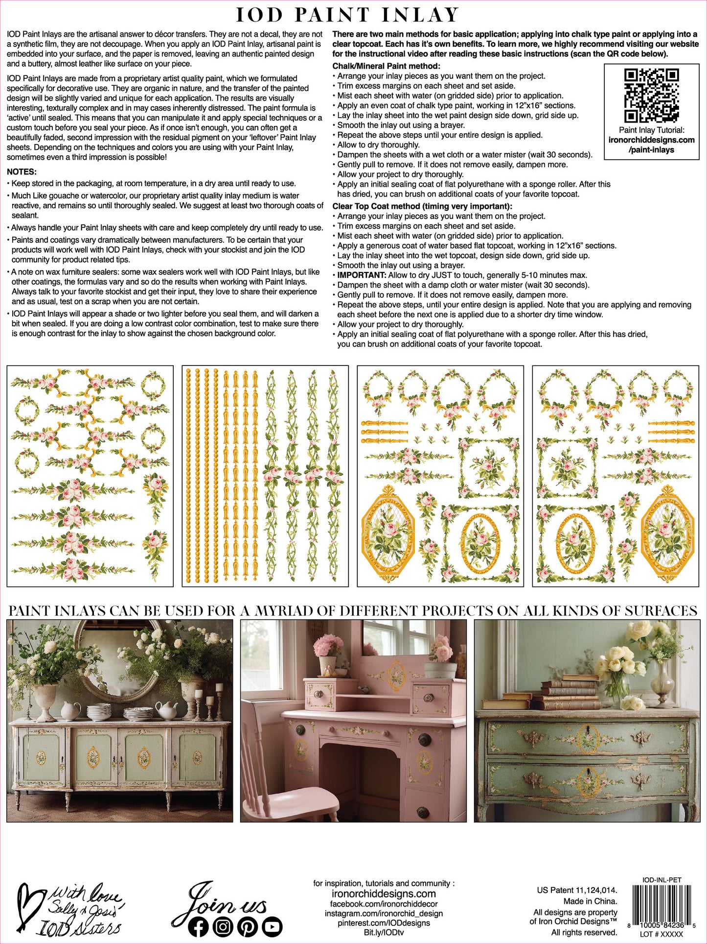 Paint Inlay | PETITE FLEUR PINK | IOD Iron Orchid Designs