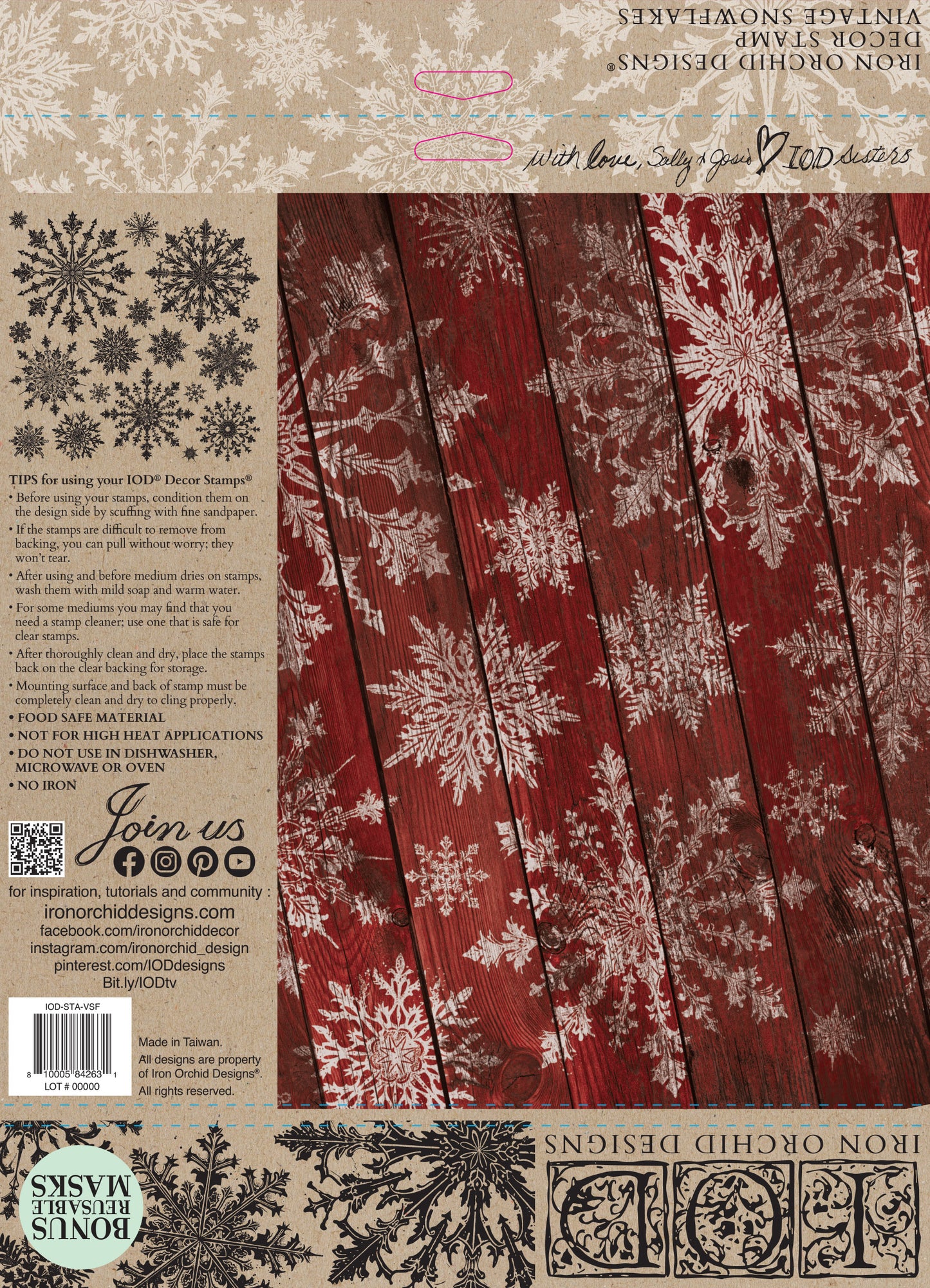 Stamp | VINTAGE SNOWFLAKES | IOD Iron Orchid Designs