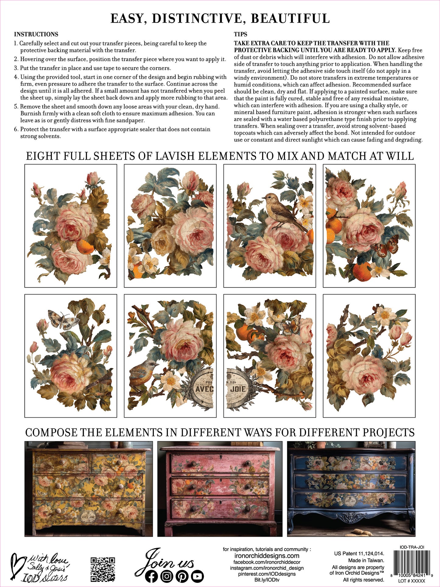 Transfer | JOIE DES ROSES | IOD Iron Orchid Designs