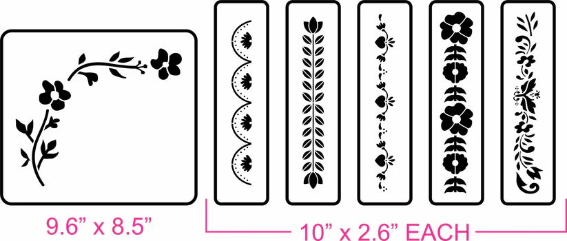 FOLK ART BORDERS | JRV Stencils Designed by Debi from Debi's Design Diary