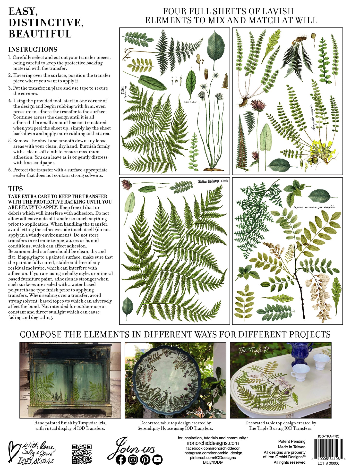 Transfer | FRONDS BOTANICAL | IOD Iron Orchid Designs