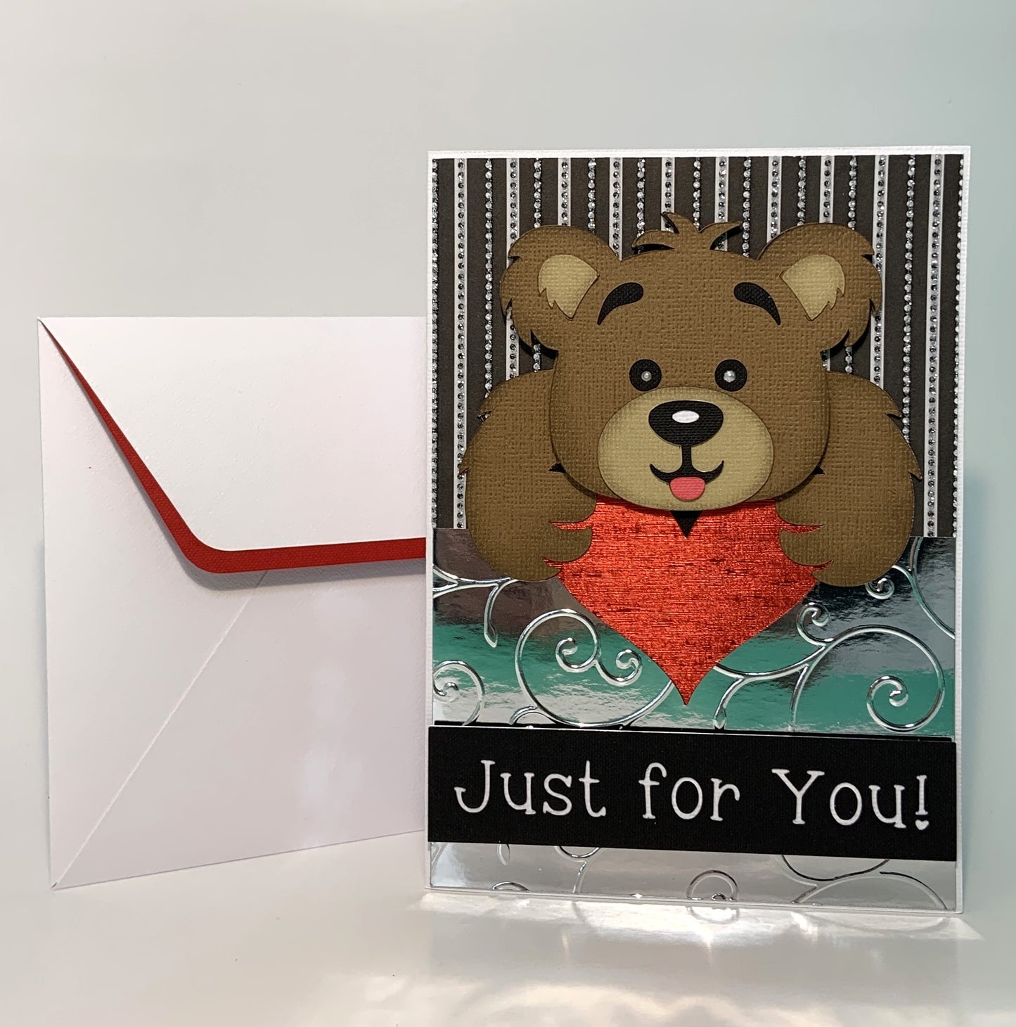 All Occasion - Teddy Bear - Just for You Card (Choice of Color)