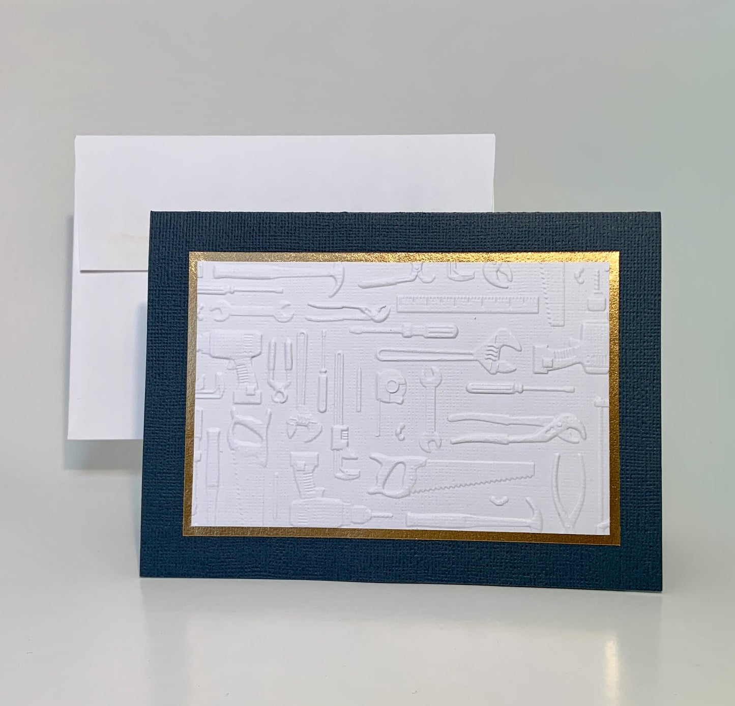 All Occasion - Tools Embossed Card (Blank Inside) - Choice of Color