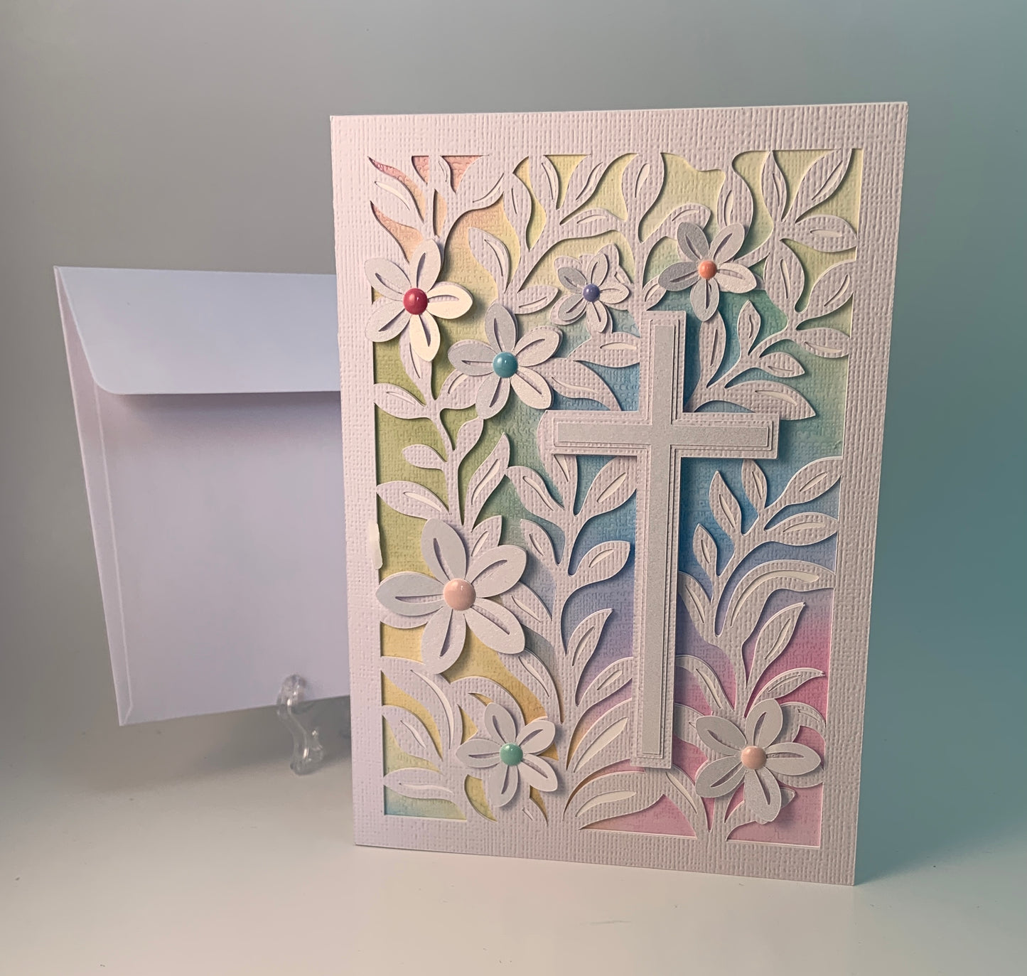 All Occasion - Communion, Easter, Sympathy Cross Card (Blank Inside)