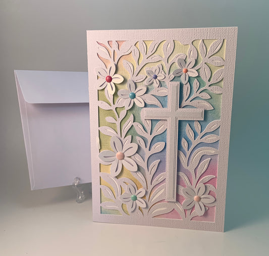 ALL OCCASION - Communion, Easter, Sympathy Cross Card (Blank Inside)