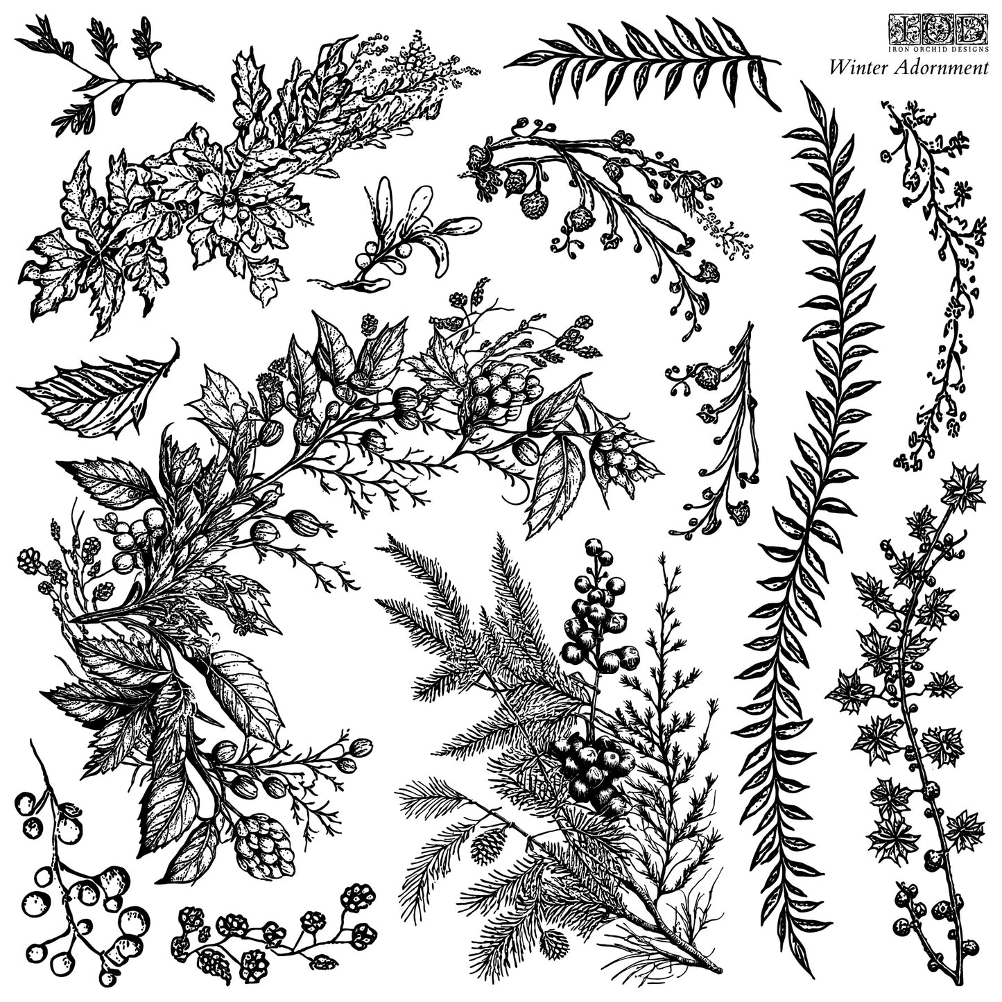 Stamp | WINTER ADORNMENT | IOD Iron Orchid Designs