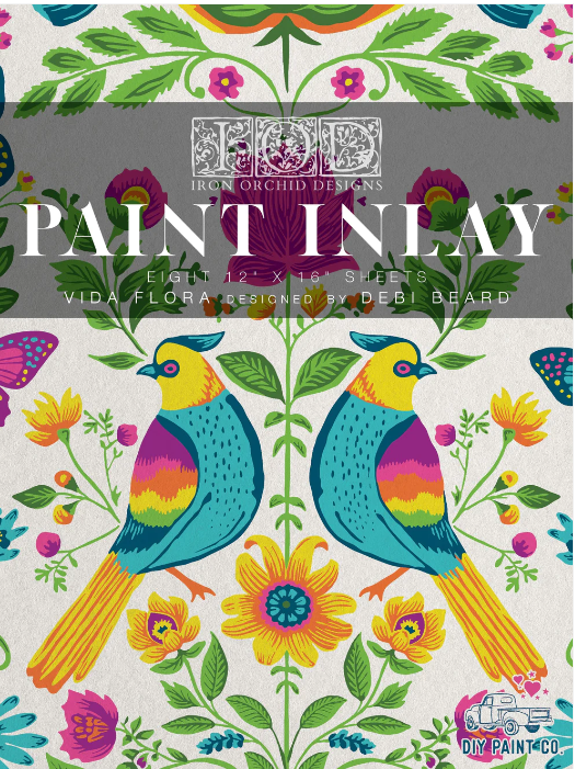 Paint Inlay | VIDA FLORA Designed by Debi Beard of DIY Paint | IOD Iron Orchid Designs