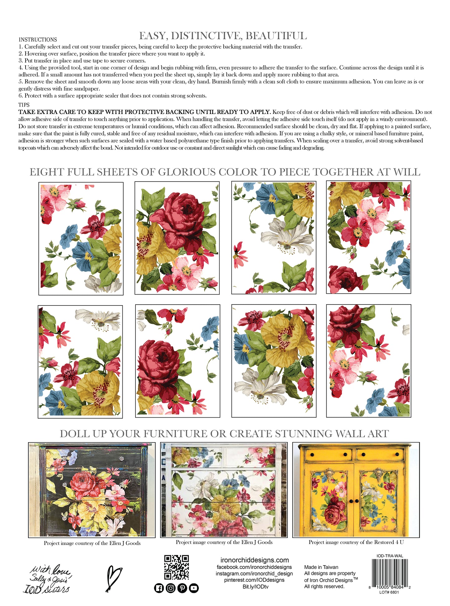 Transfer | WALL FLOWER | IOD Iron Orchid Designs