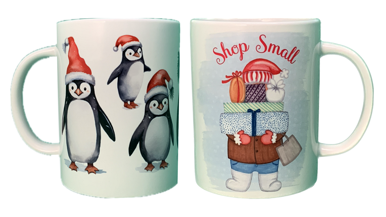 Penguin & Shopper Mugs (2 Mugs)