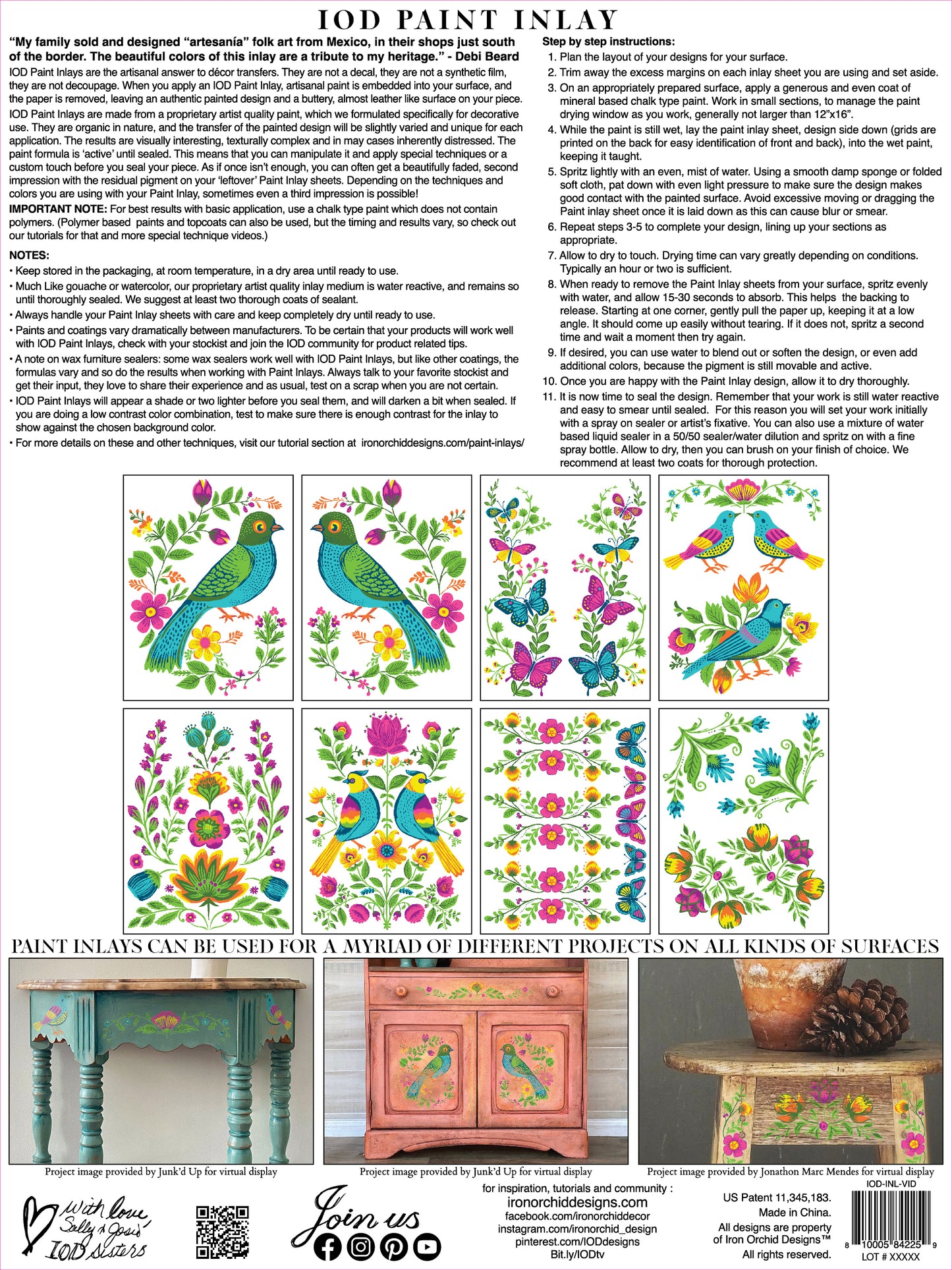 Paint Inlay | VIDA FLORA Designed by Debi Beard of DIY Paint | IOD Iron Orchid Designs