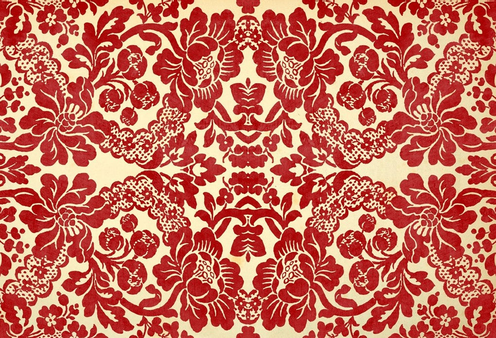 Red Damask/Red Demask - Roycycled Decoupage Paper FREE SHIPPING
