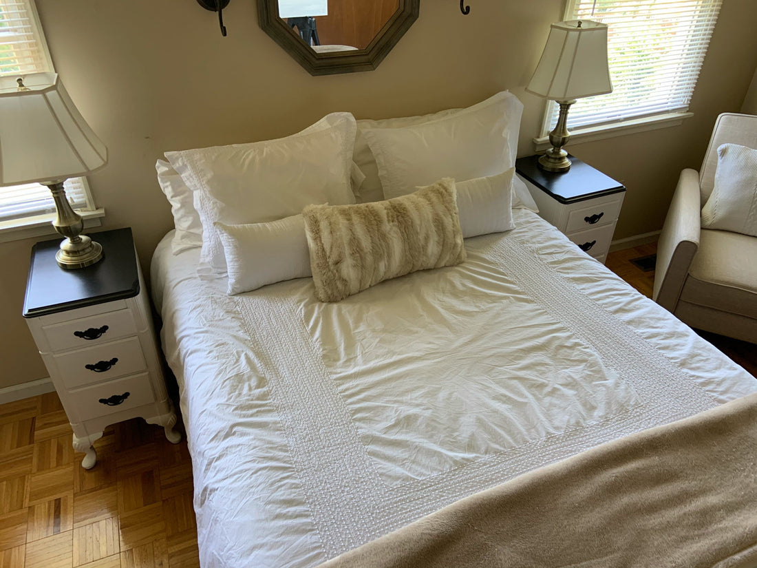 How I Turned My Family's Vintage Dressing Table into Two Custom Bedside Tables