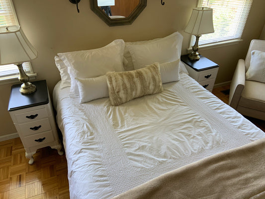 How I Turned My Family's Vintage Dressing Table into Two Custom Bedside Tables