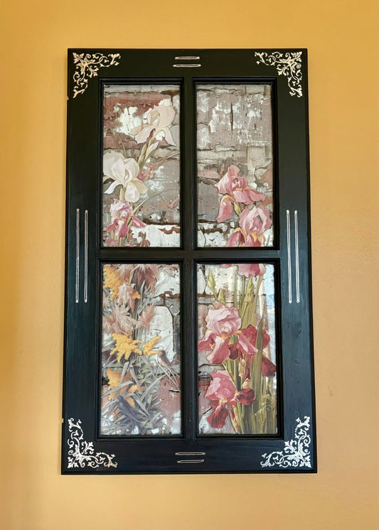 Cabinet Door Upcycle with Reverse Decoupage, DIY Paint & IOD Transfers