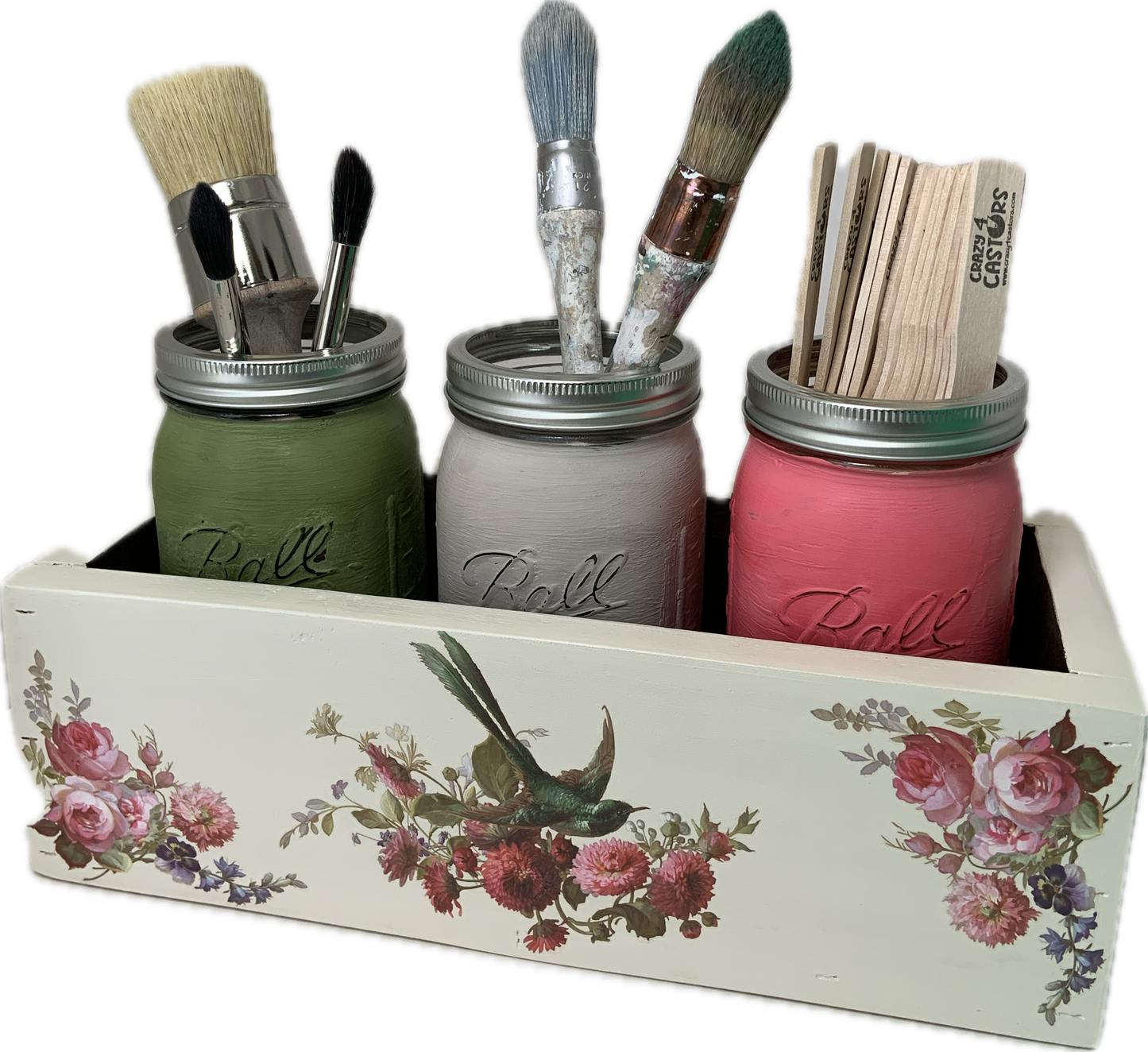 Painting Class - Wood Box with 3 Glass Jars - Date to be provided upon signup