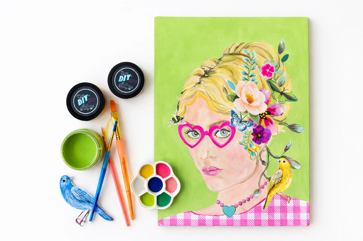 DIY Paint by Stencil Mixed Media Canvas and Collage Set