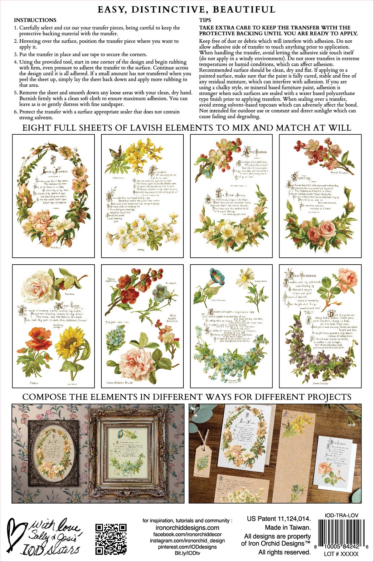 Transfer | LOVER OF FLOWERS | IOD Iron Orchid Designs