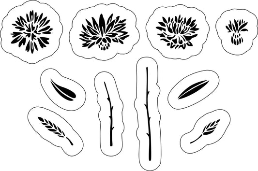 DAHLIAS | JRV Stencils Designed by Debi from Debi's Design Diary
