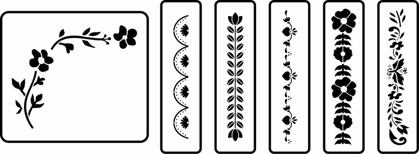 FOLK ART BORDERS | JRV Stencils Designed by Debi from Debi's Design Diary