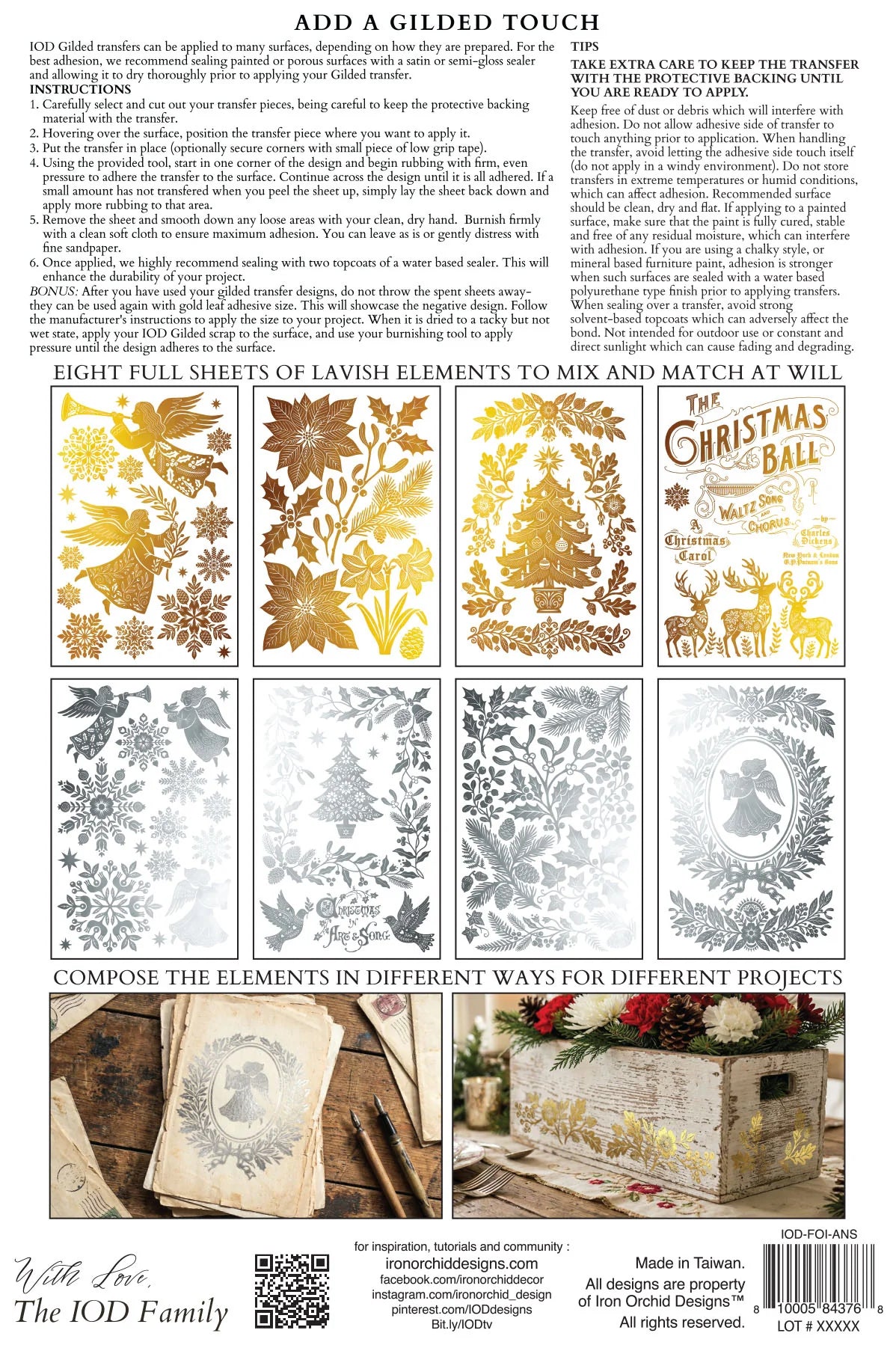 Gilded Transfer | ANGELS SING | IOD Iron Orchid Designs LIMITED EDITION