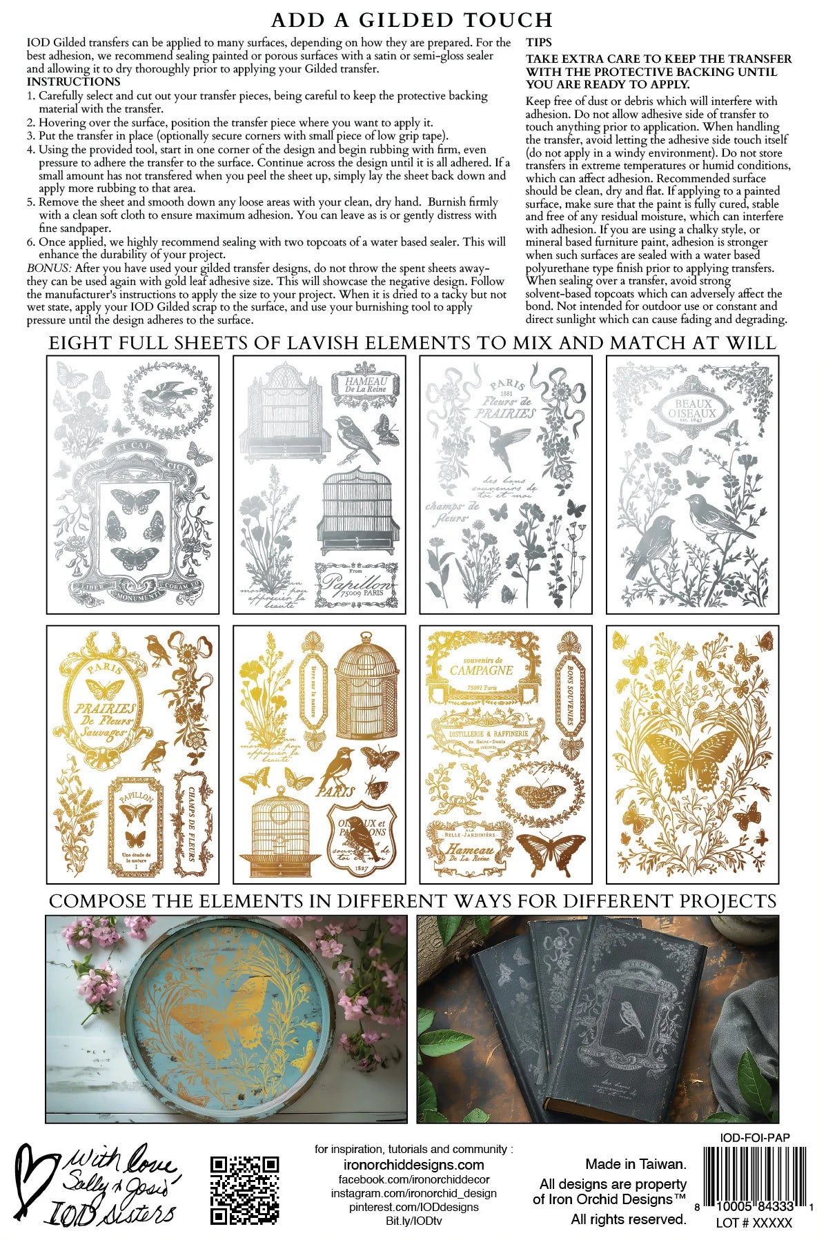 Gilded Transfer | PAPILLON | IOD Iron Orchid Designs