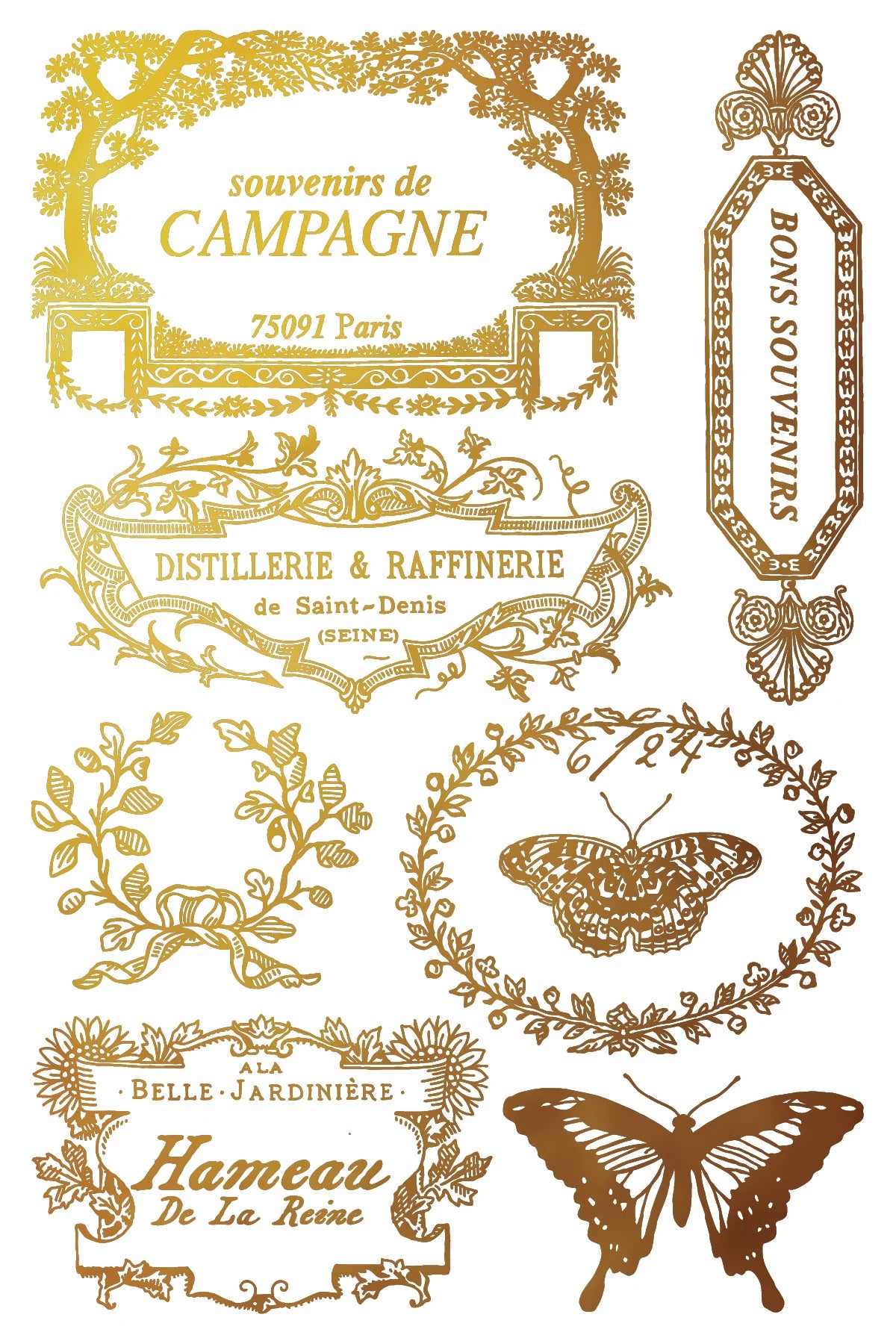 Gilded Transfer | PAPILLON | IOD Iron Orchid Designs