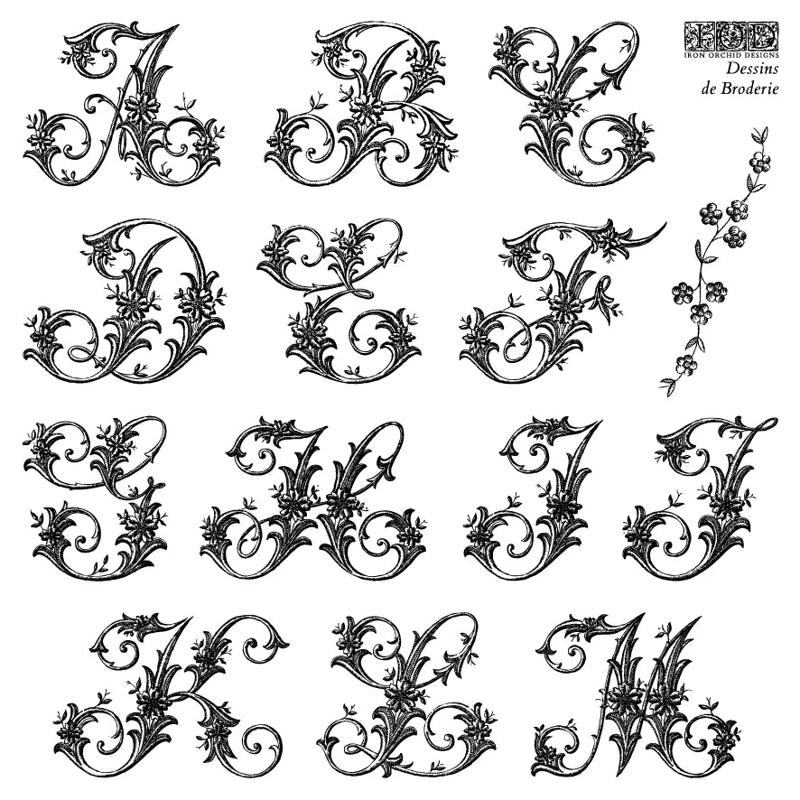 PRE-ORDER Stamp | DESSINS DE BRODERIE | IOD Iron Orchid Designs