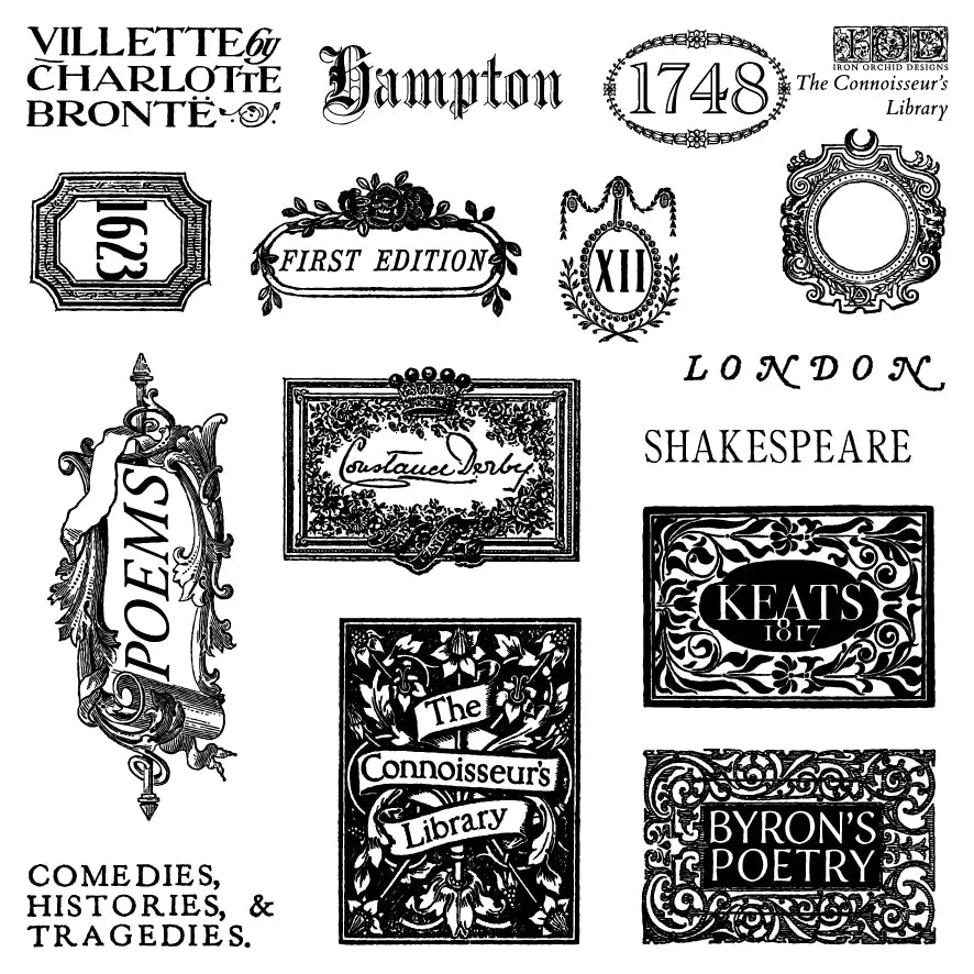 Stamp | THE CONNOISSEUR'S LIBRARY | IOD Iron Orchid Designs