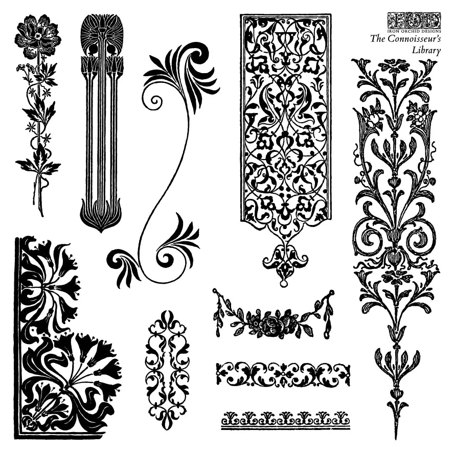 Stamp | THE CONNOISSEUR'S LIBRARY | IOD Iron Orchid Designs