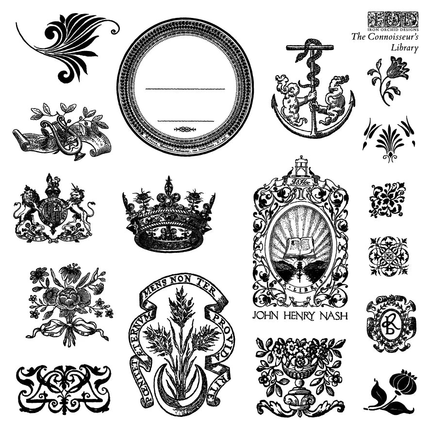 Stamp | THE CONNOISSEUR'S LIBRARY | IOD Iron Orchid Designs