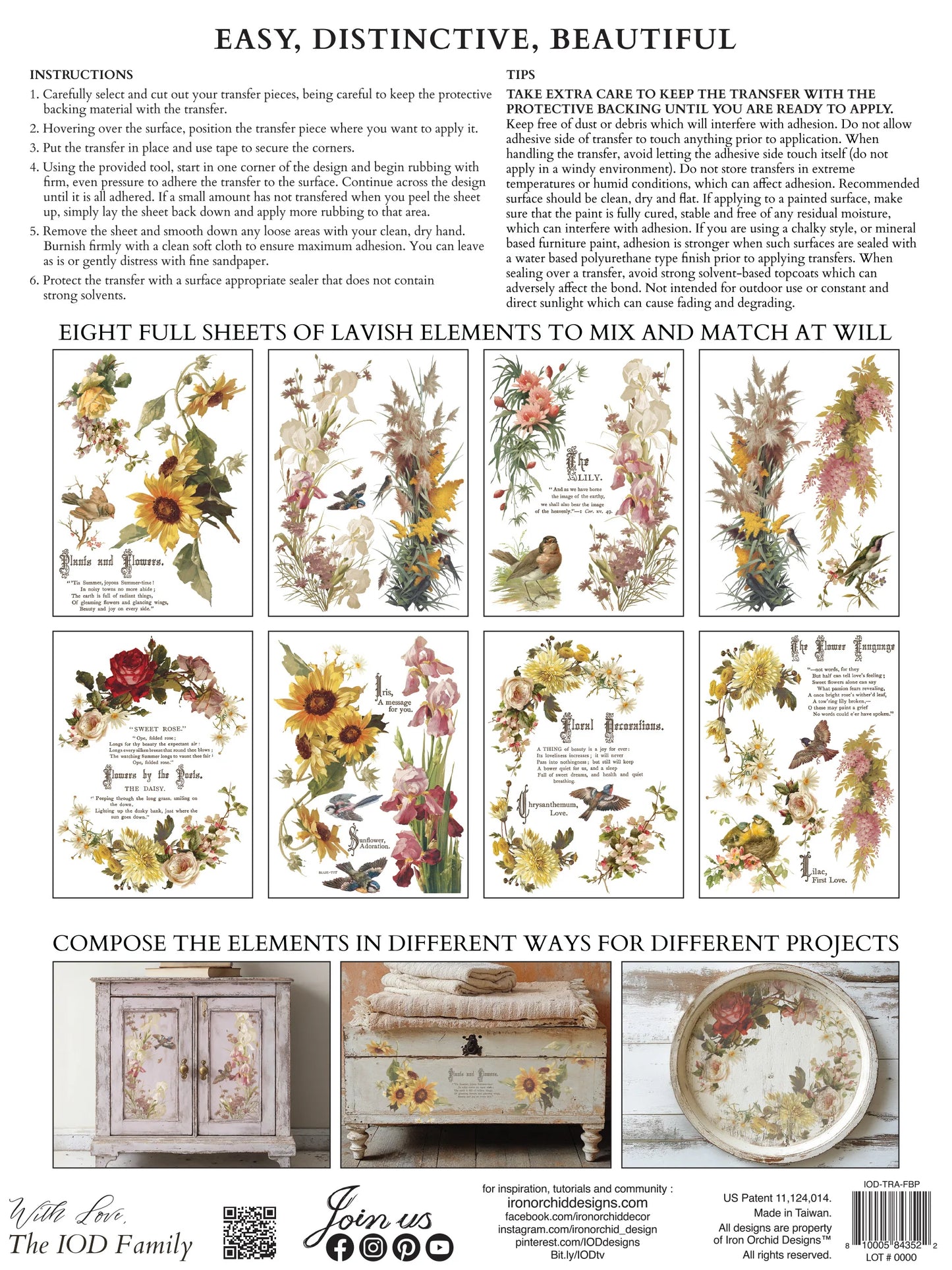 Transfer | FLOWERS BY THE POETS | IOD Iron Orchid Designs