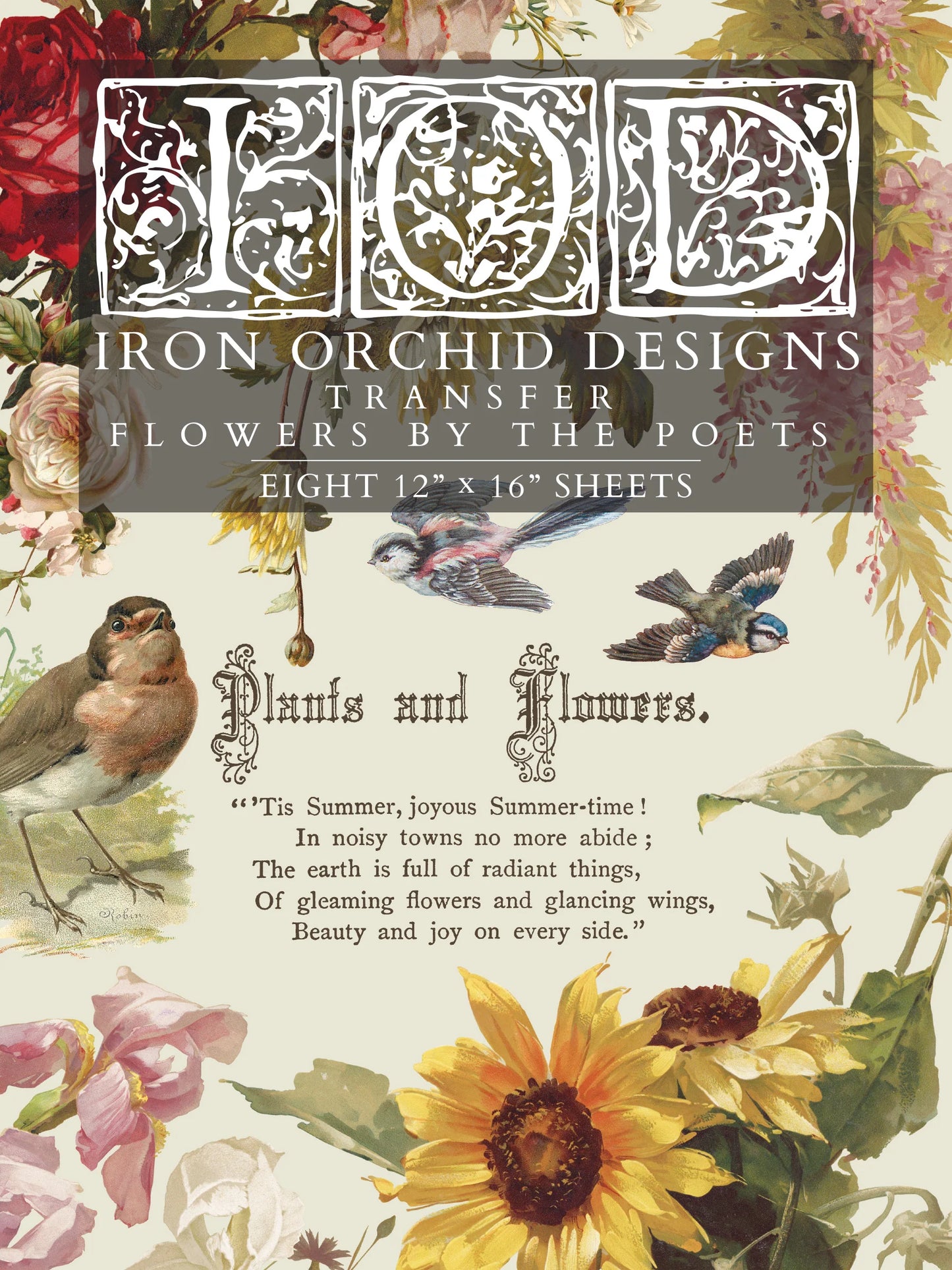Transfer | FLOWERS BY THE POETS | IOD Iron Orchid Designs