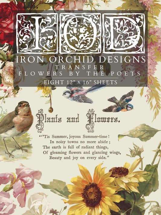 Transfer | FLOWERS BY THE POETS | IOD Iron Orchid Designs