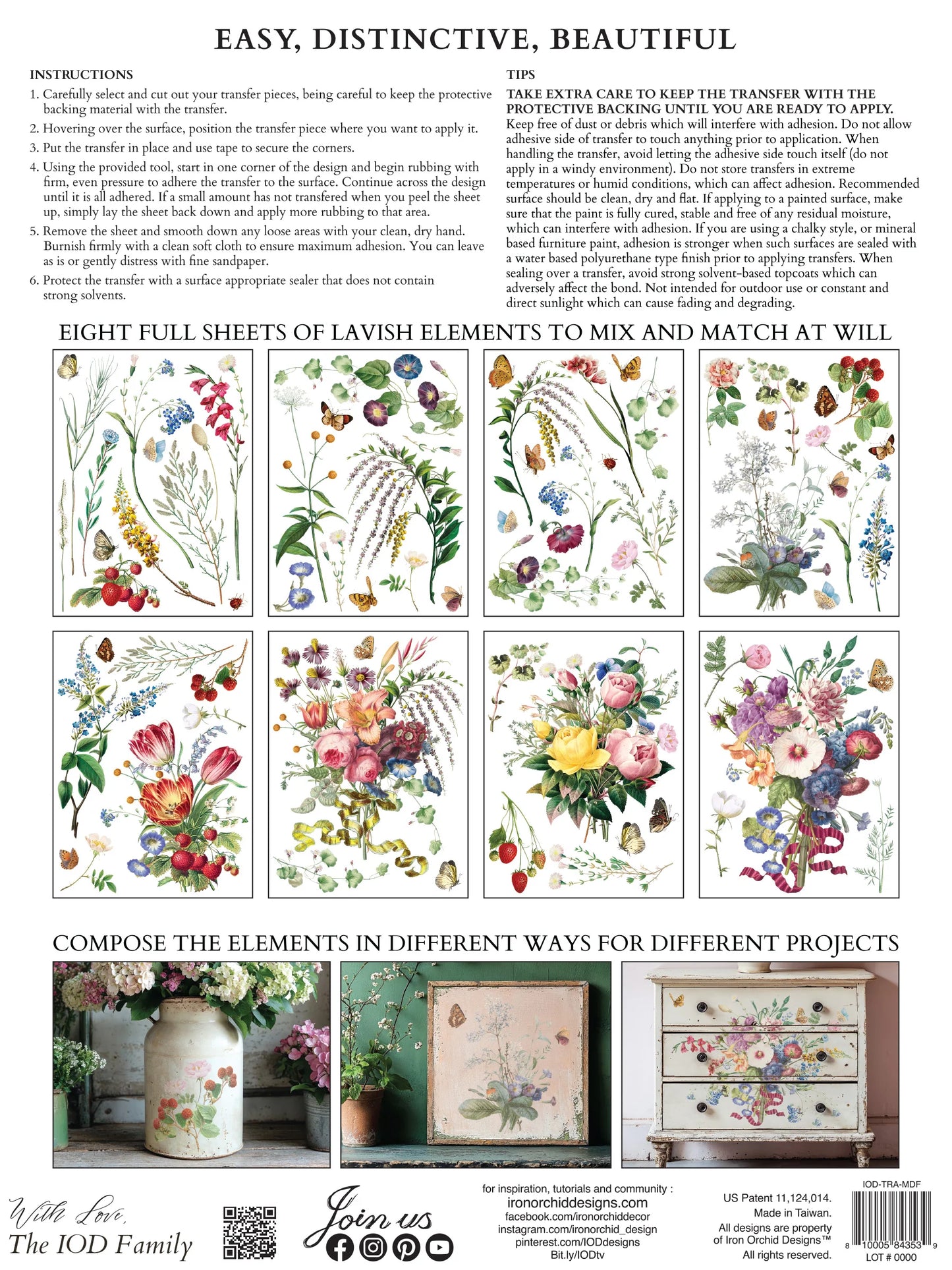 Transfer | MARCHE DES FLEURS | IOD Iron Orchid Designs