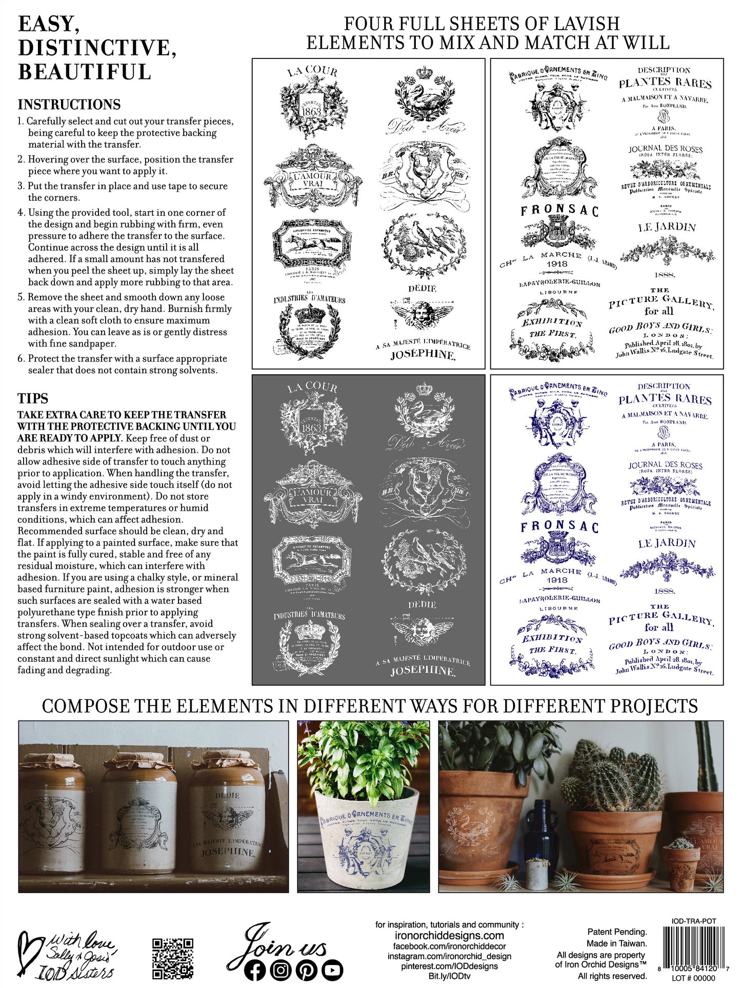 Transfer | TRADITIONAL POTS | IOD Iron Orchid Designs