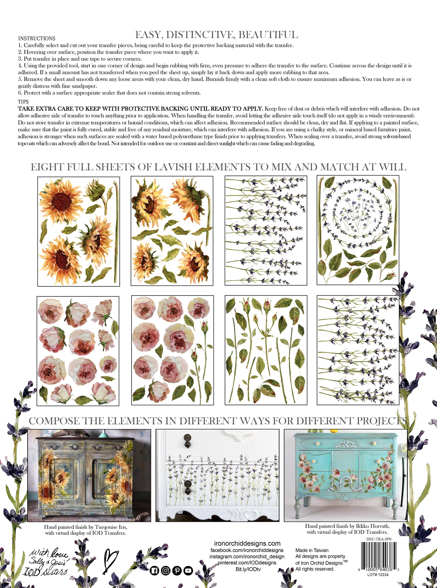 Transfer | PAINTERLY FLORALS | IOD Iron Orchid Designs
