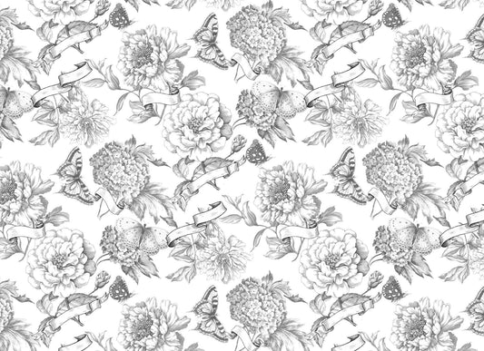 Paintable Blooms - Roycycled Decoupage Paper FREE SHIPPING