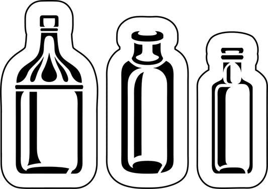 VINTAGE GLASS BOTTLES | JRV Stencils Designed by Debi from Debi's Design Diary