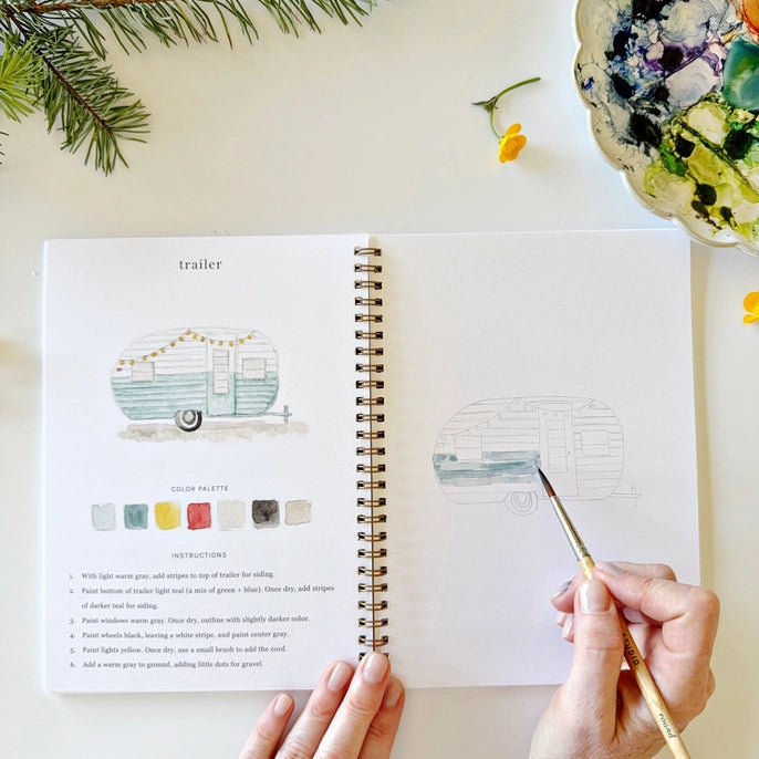 Emily Lex Studio | CAMPING Watercolor Workbook